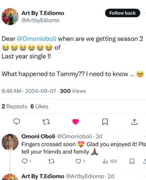 Toni Tones Instagram - Can someone just give my girl Tammy a ring? A @bozdiamonds ring that won’t eat her flesh 🤷🏽‍♀️

Someone said ‘Tammy of the domestic life’ 😂

Are her dreams valid? 

If you haven’t watched LAST YEAR SINGLE on Netflix, you are missing the most beautiful series in Netflix right now 🔥💝

For my grown and sexy besties 💯