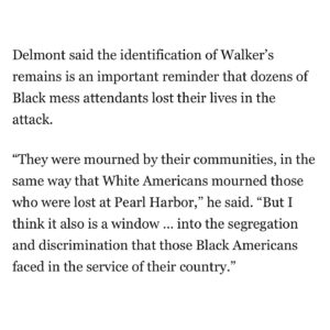 Wanda Sykes Instagram - A remarkable sight to see in @washingtonpost. After 83 years, my family has closure on a distant cousin who was killed in Pearl Harbor, and found - but never identified. My relatives remember our Grandma Mag talking about her cousin, David Walker, who served on the California at Pearl Harbor.  David Walker gave the ultimate sacrifice for our country. May his memory be a blessing.