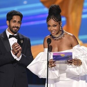 Yaya DaCosta Instagram - Thank you to the Creative Arts Emmy’s for having me!
Presenting alongside @sagarradia was so much fun!
.
(shoutout to @princesstagram #MayaRudolph and #KirstenWiig, my comedic sheroes, who were sitting right in front of me! I wanted to fangirl so bad, but kept it very professional. very poised. very cutesy. I think 🤪)