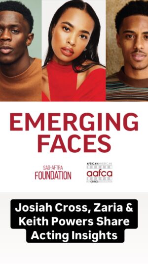 Zaria Instagram - Josiah Cross, Zaria, and Keith Powers recently joined us for ‘Emerging Faces’ with @aafca to share how they got their start as actors, and much more on their experiences, insights, and craft.

▶️ Stream the full recording on our YT now!

🎤 Moderated by Amanda N’Duka

#Acting #ActorLife #Actor #Actress #AAFCA #SAGAFTRA