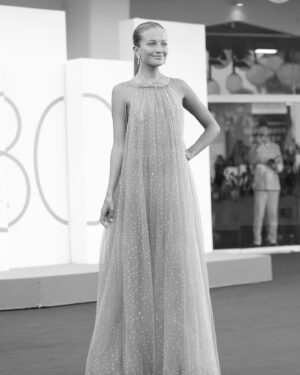 Zoë Pastelle Holthuizen Instagram - when I found the perfect dress to hide my little bean literally one hour before the red carpet started in Venice last year 🥹🌸