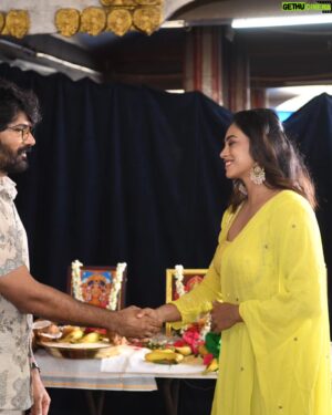 Kamakshi Bhaskarla Instagram - New beginnings ✨✨
#skylineproduction no.1
A journey towards beautiful collaborative work, I have been looking forward to, for a while now. @naveenchandra212 garu and @aruvimadhan_official garu and @vinothraja_dop garu very excited to work with you ! 
Thank you #bhaskar sir and @ramabbaraju garu and @chandoo.mondeti garu for your presence. 💙
. 
. 
. 
. 
. 
. 
. 
. 
. 
#newbeginnings #telugucinema #kamakshibhaskarla #naveenchandra #cinema #newproject #kalki #polimera3