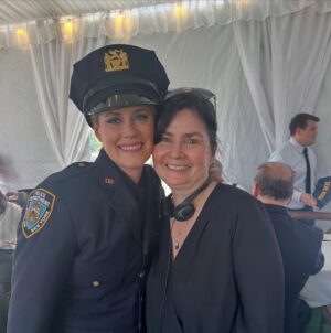 Abigail Hawk Instagram - Last day of school, #bluebloods edition.💙👮🏼(PS didn’t really get yelled at; I just said that for dramatic effect. Also, I got to take home Frank’s office door! Best souvenir everrrrr!)