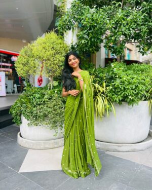 Amala Shaji Instagram - 💚 #amalashaji 
Saree 💚 @hashtag.the.saree.store_
📷 @shahi_official