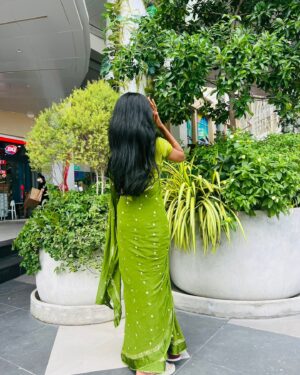 Amala Shaji Instagram - 💚 #amalashaji 
Saree 💚 @hashtag.the.saree.store_
📷 @shahi_official