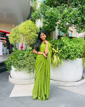 Amala Shaji Instagram - 💚 #amalashaji 
Saree 💚 @hashtag.the.saree.store_
📷 @shahi_official