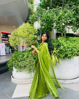 Amala Shaji Instagram - 💚 #amalashaji 
Saree 💚 @hashtag.the.saree.store_
📷 @shahi_official