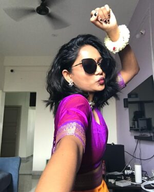 Amritha Shaji Instagram - Where is my golden sparrow?😭💜 #amrithashaji