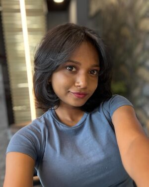 Amritha Shaji Instagram - Pretty for today 🎀🧿 #amrithashaji #haircutday