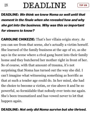 Caroline Chikezie Instagram - I’ll forever be grateful to you @courtneyakemp @50cent #BrettMahoney, @markcanton and @starz for allowing me to tag along and participate in this absolute beast of a show you created.
Thank you for being unrelenting in your quest to bring more boss roles for women, to the screen, and for trusting me as your ‘Noma’. It has truly been the ride of a lifetime.

To my stellar castmates who I now consider family, 
@woodythegreat,@therealmaryjblige, @methodmanofficial, @Sydneywinbush, @toyofficial, @thealixlapri, @lovelladamsgray, @giannivpaolo,@michaelealy, @ktshmoov, @therealgolden47, @sahrngaujah 
thank you for giving me the warmest reception when I joined the show in season 3.
A special shout out to our incredible number 1 @michaelraineyjr. Thank you for tolerating Noma’s shenanigans 🤣
I love you all for real 🔐❤️

To our amazing crew who worked tirelessly behind the scenes, from our directors and writers to the lighting and camera teams, set designers, wardrobe, hair &makeup, and everyone in between—you made magic happen every single day, thank you.

To all the supporters of the show, both online and in person, your love is felt and truly appreciated! Thank you for forgiving the sins of Noma 😂

And finally, a huge thank you to @socialrosy for this wonderful @deadline article that captured so much of this journey. I’m honored! 🙏🏾Click the link in my bio to read the full write-up! 📰✨ #Grateful #PowerBook2 #powerghost #Noma