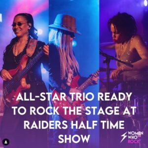 Cindy Blackman Instagram - In case you missed it!

Rockstars Orianthi, Cindy Blackman Santana and Rhonda Smith will debut their new project, Band of 3, at the half time show of the Raiders-Jaguars game in Vegas on Sunday!

We were lucky enough to catch their powerful performance at the Hard Rock Cafe back in March as part of our international women’s month campaign.

#womenwhorock #supportwomeninmusic #womeninmusic