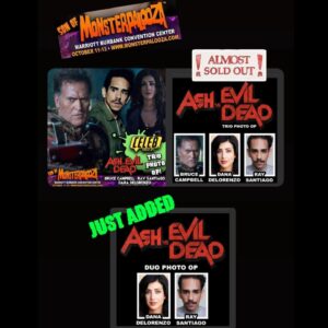 Dana DeLorenzo Instagram - THE GHOSTBEATERS ARE BACK! *This Weekend* I’m reuniting with my Powerful V @realraysantiago and El Jefe himself, Bruce Campbell @shemp_malone @monsterpaloozaofficial ! Since it’s a rare Ghostbeaters reunion and Halloween season, I’ll have a surprise prop and item from Kelly’s wardrobe for pics at my table! Dontcha just love a good surprise? 😈
Ashy Slashy (felt f⚓️ck!) will also be in tow avail for all pics 

🚨TRIO photo op is almost sold out!
👊DUO photo ops now available   Solo photo ops

SON OF MONSTERPALOOZA
OCTOBER 11-13th
Marriott Burbank Convention Center
https://www.monsterpalooza.com/guests

#AshVsEvilDead #evildead #EvilDeadTheGame #brucecampbell #ghostbeaters #horrorjunkie #horrorfanatic #horrorcon #monsterpalooza #sonofmonsterpalooza #thisweekend #Halloween #horror #craigferguson #beth #cbsexec #ashyslashy #kelly #pablo #ash #retrorealms