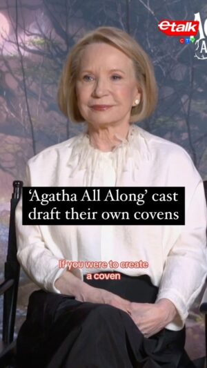 Debra Jo Rupp Instagram - The ‘Agatha All Along’ cast create their dream pop culture covens, from ‘Wicked’ to ‘Bewitched.’ 🪄 Watch out full interviews at the link in our bio. #AgathaAllAlong #PattiLuPone #Wicked #AubreyPlaza #Interview #Marvel #MCU #JoeLocke #KathrynHahn