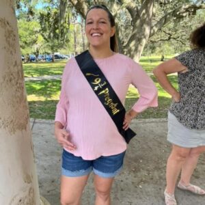 Felicia Spencer Instagram - Never got around to sharing photos, but thank you to everyone who came out to the baby shower last month! We feel the love!  5 weeks out, very excited to meet baby girl! 🧡😁🥳🩷