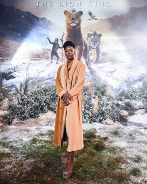 Folake Olowofoyeku Instagram - Every single moment of this journey has been pure JOY! “Mufasa: The Lion King”, is more than a dream come true; it’s a blessing I’ll cherish forever. 💫

Also, a historic moment as my character #Amara, the albino lion villain with blue eyes, is the first-ever character in the “Lion King” franchise to speak with a Nigerian accent; a milestone I’m so proud to bring to life. Thank you, Disney, for welcoming me into this incredible family. My heart is full. 🦁💙✨

Still pinching myself; hopping around the world for a movie I love so deeply feels like magic, and being in London, a city that holds so many cherished childhood memories with my family, makes it all the more special. Grateful beyond words. 🙏🏾🦁✨

#Mufasa #LionKing #Amara #FolakeOlowofoyeku 
#Naija