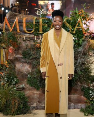 Folake Olowofoyeku Instagram - Every single moment of this journey has been pure JOY! “Mufasa: The Lion King”, is more than a dream come true; it’s a blessing I’ll cherish forever. 💫

Also, a historic moment as my character #Amara, the albino lion villain with blue eyes, is the first-ever character in the “Lion King” franchise to speak with a Nigerian accent; a milestone I’m so proud to bring to life. Thank you, Disney, for welcoming me into this incredible family. My heart is full. 🦁💙✨

Still pinching myself; hopping around the world for a movie I love so deeply feels like magic, and being in London, a city that holds so many cherished childhood memories with my family, makes it all the more special. Grateful beyond words. 🙏🏾🦁✨

#Mufasa #LionKing #Amara #FolakeOlowofoyeku 
#Naija