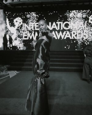 Folake Olowofoyeku Instagram - Congratulations to all the outstanding nominees at this year’s International Emmy Awards and a special cheers to all winners! An incredible achievement! Here’s to the power of storytelling on a global stage. 🌍✨ #InternationalEmmys

🎥: @ali.rasoul 
Stylist: @jlynnstyle18 
Makeup: @iammadgeearle 
Outfit: @gretaconstantine 
Shoes: @asos 
@iemmys