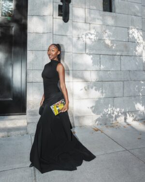 Isan Elba Instagram - Eeeeek! My first big girl investment and it’s for the @romeojulietnyc broadway show! Opening night felt like a little Isan’s dream come true. To many more! 

Thank you @mauricebensmihen for everything and congratulations on a successful show <3 

Styling by @kstewartstylist in @jadecropper 

📸 by @photo_tatianakatkova