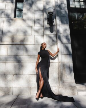 Isan Elba Instagram - Eeeeek! My first big girl investment and it’s for the @romeojulietnyc broadway show! Opening night felt like a little Isan’s dream come true. To many more! 

Thank you @mauricebensmihen for everything and congratulations on a successful show <3 

Styling by @kstewartstylist in @jadecropper 

📸 by @photo_tatianakatkova