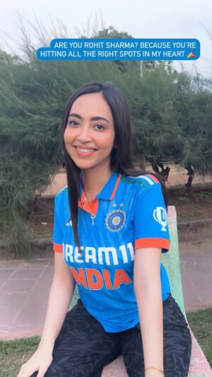 Kaashvi Hiranandani Instagram - keep it going in the comments 🏏 only cricket rizz this week 😉 #kaashplays 
.
.
.
.
.
.
.
.
#cricket #bgmi #s8ul #viratkohli #rohitsharma #pickuplines #explore #fyp #cricketfans #india #worldcup #indiancricket #rizz