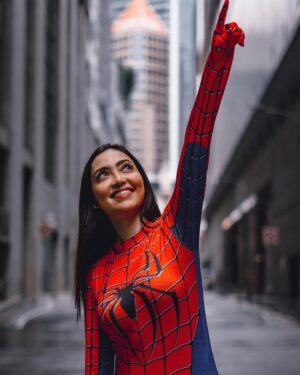 Kaashvi Hiranandani Instagram - u make my spidey sense tingle 🕸🥺
📸: @touretteshoots 🕷 
#kaashplays 
.
.
.
.
.
.
#spiderman #cosplay #bgmi #singapore #marvel #spidergirl #gamergirl