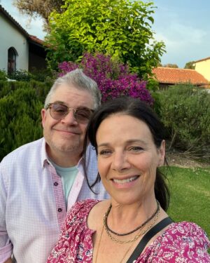 Meredith Salenger Instagram - Happy 7 year anniversary @pattonoswalt!!!! What a happy, beautiful life, full of adventure and kindness and service and support and love and all good things. You and Alice light up my life. Forever and always… right down the line. 💖