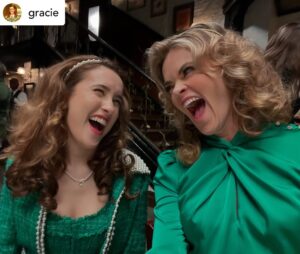 Missi Pyle Instagram - This human is so funny,  beautiful,  brilliant and talented!!! it’s almost unreal- she’s like the queen of the magical unicorn fairy mermaid princesses and crystal dragons. She is the real mother of dragons. And I GOT TO PLAY HER MOM! thank you @thejustinnoble for hiring me. I had the best time EVER! Love you @gracie Lawrence! OH AND SHE SINGS LIKE AN ANGEL. These are some pictures of us. Please check out the latest episode of @thesexlivesofcollegegirls on @streamonmax to enjoy our shenanigans!