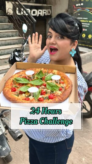 Priyanka Tiwari Instagram - Pizza for 24 Hours Challenge 
.
#food #pizza #foodporn #reelitfeelit #fyp
