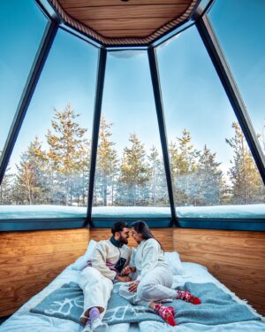 Rebecca Roy Instagram - Lapland, Finland, is a destination we’d return to in a heartbeat. It was a truly magical trip—filled with stunning Northern Lights, thrilling husky rides, and serene snowy landscapes. 

Just thinking about it gives us goosebumps and floods us with unforgettable memories. A place like no other!

#travelphotography #coupleinfluencer #chennaiblogger #indianblogger #coupletravel #aroundtheworld #finland #lapland #winterdestination #snow