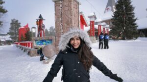 Rebecca Roy Instagram - Video Postcards from Finland’s winter wonderland! ❄️🇫🇮 Picture this: gentle snowfall, the Northern Lights dancing above, and the cozy warmth of Finland’s unique all-inclusive resorts. 
our recos 
@northernlightsvillagelevi 
@arctictreehousehotel 
@wildernesshotels 

✨ As the birthplace of Santa Claus, every corner feels like stepping into a fairytale. Which postcard captures your heart? 

#NorthernLightsMagic #Santa’sHome #FinlandDiaries #chennaiinfluencer #finland #coupletravel #wintervacation #snow