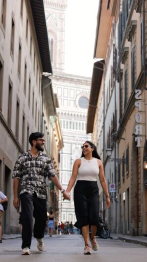 Rebecca Roy Instagram - In each other’s stride, we find our rhythm, a love echoed through Italy’s picturesque streets. Here, every run is a romantic stroll, every sight a shared secret. Together, we are the greatest adventure. 

Along with hayoda #jawaan fever 🙈❤️

Travel by @gtholidays.in 

#love #italy #travel #travelforlife #couple #couplevideos #modelcouple 

Shot on @canonindia_official eosR5   RF f2.8 70-200mm lens
