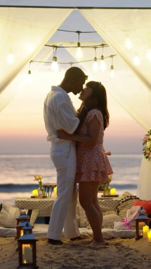 Rowhi Rai Instagram - I surprised Him 🥰 and God Helped me with the most beautiful Sunset & Rainbow 🌈 
Everything is so dreamy for me 🥰 
.
Set Up by @surprise_crafterz 
Shot by @binnzfilms