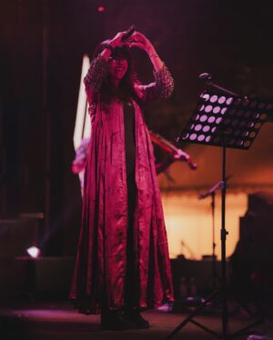 Shakthisree Gopalan Instagram - #Bangalore @blrhubba @kanthafestival - Thank you for an unforgettable night! ♥️✨
📷 : @_irshad_pklr_ 

TLDR : 
it was so special to perform in BLR after so many years and how - it was such an honor for us to be the closing act at @kanthafestival where so many incredible artists graced the stage including some of my all time fav @parvaazmusic who I missed because we were doing another show at @sabhablr - so many fond memories performing at clubs here in Blore with my band and to add this one to that box of memories is truly special. 

It’s been a long time dream for me to perform at festivals - I’ve been writing more music over the last few years and its scary to share them with other people because they are so personal - especially with a large audience it requires a whole lot of good juju and a knowing that I’m being seen and heard - thank you for holding space - for giving me the opportunity to share my independent music with you and for listening to the stories I shared. It means a lot to me. ♥️✨

And needless to say - huge thanks to my bandmates who are all insanely talented humans who I’m lucky to share the stage with - every single time - to witness the magic they add to songs I have written in times of distress and trouble - making it more beautiful than it ever was and to add little pieces of them and their magic and support me this way is just ♥️ @abijithmrao @tapassnaresh @napier_naveen @bhuvanesh_keys @christhejason @rithuvysakh @charanbee @srisan1213 @dyuti_i - thank you! ♥️

And of course it was ridiculously awesome to sing film songs with everyone - my heart was ready to explode when everyone started singing #VaayaEnVeera - @leon.james - we missed you on stage and off stage big time ♥️✨ #weareheretoentertain

To everyone who came out to watch us play our hearts out - Thank you! :) I look forward to seeing you again soon - I feel really bad that we were unable to organize a nice photo session or hang out properly - I would love to hear ideas from you on how we could organize this better! We’ve created a google form and I’d love to hear your suggestions - share your ideas with us at the form - link in bio!