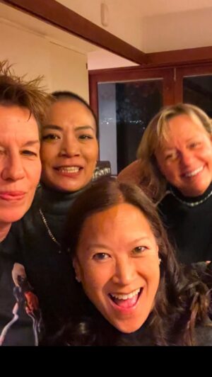 Shirley Chung Instagram - Saturday we celebrated a birthday, but perhaps more importantly we welcomed the Dumpling Queen herself, aka @chfshirleychung back to LA after 4 intense months of treatment in Chicago. It was a heartwarming evening with lots of hugs and smiles, and although I’m sure it was exhausting for her, it meant the world to be able to spend time with her and you better believe I still recognized that spark inside of her ✨

On the menu were all comforting (and soft) foods like matzoh ball soup, congee, and @astrea_caviar and uni because well, it’s still us after all and you know @andywangnyla was gonna come correct 😂 I made almond jello, @chefsherryyard made hot chocolate and @cheffalkner made a gorgeous ube cheesecake 🎂

Happy birthday Shirley! We ♥️ you!