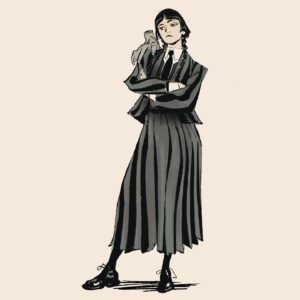 Sophie Li Instagram - Wednesday🕷️

I cannot resist spending more time on the stripes - Life drawing with the wonderful @williereal at @zeet_studio_sketch , Thank you to @yarpenna .

Remember, she will ignore you, stump on your heart, and always put her needs and interests first 🩸