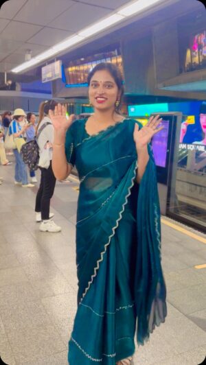 Sravani Varma Samanthapudi Instagram - Saree Bhale nacchesindhi 😍 @trendy_collection_2018 
#bangkokpilla #telugu #trending