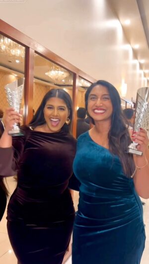 Swarnaa Rajalingam Instagram - WE WON FINALISTS FOR YOUNG ENTREPRENEUR OF THE YEAR AND WOMEN ENTREPRENEUR OF THE YEAR. Soooo grateful to have shared this moment with one of my dearest Mudhurrah who is the founder of @design.m.studio 🤍🤍🤍 this is a huge moment for us as both of us have gone to pursue our own passions and to be recognised for it, is so fulfilling! Thank you to our loved ones and everyone who has supported our business, shown us a lot of love, nominated us and a massive thank you to @at_chamberofcommerce for this award! 🏆 if you’re waiting for a sign to just take a chance on yourself and pursue something your heart has been yearning for you to do - THIS IS YOUR SIGN!