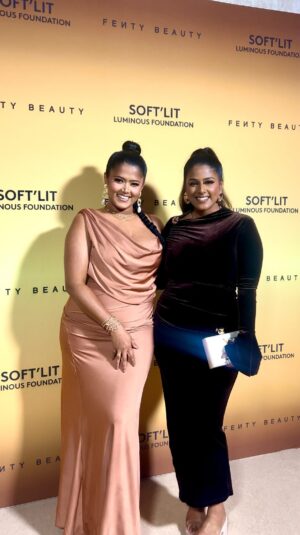 Swarnaa Rajalingam Instagram - We were sooooo excited to attend @fentybeauty biggggest beauty launch party of the year in Australia debuting the Soft’Lit Naturally Luminous Longwear Foundation. Being two South Asian creators it felt incredible to celebrate a brand that honours inclusivity and creates products that make us feel included and celebrated in the beauty space. Thank you @maxmedialab for having us we had the best time!!! ✨✨✨

We hope @badgalriri can make the next launch 🤭 

Venue: @beta.events 
Dress: @sheikeandco 
Makeup, Hair & Styling: @thelifeofasocialbutterfly @ashkumaaar ⚡️
#fenty #fentybeautyfoundation #softlitfoundation #maxmedialab #softlitglow 

[fenty PR event, fenty beauty foundation, soft lit foundation]