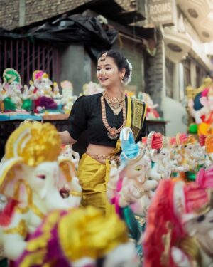 Tanu Rawat Instagram - Happy Ganesh Chaturthi❤️🙏🏻
Shot & Edit - @aman_pokhriyal_official 
#tanurawat33 #ganeshchaturthi