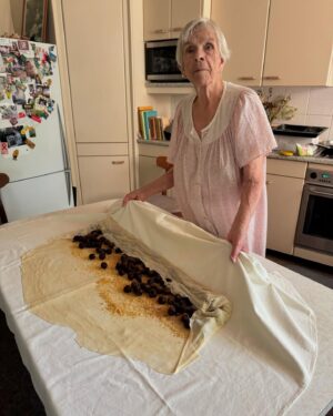 Tanya Plibersek Instagram - Making cherry strudel with Babica is one of my favourite summer traditions.