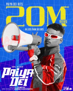 Vasantha Kumar P Instagram - 20 MILLION TIMES, @asalkolaar #PaiyaDei made you vibe 😎 Tell us your favorite line in the comments!

Paiya dei crosses 20 million views on youtube in less than 50 days ❤️‍🔥🥳

#AsalKolaar @anandkashinath @dinesu7 @thinkmusicofficial #ThinkIndie