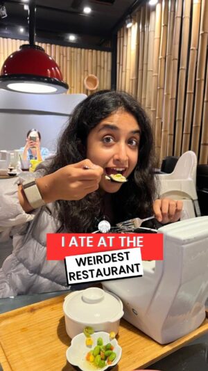 Aakansha Monga Instagram - Will you eat here?💩

Taiwan is known for its themed restaurants - they have one dedicated to HELLO KITTY TOO!

But this for sure has to be one of the WIERDEST things I’ve done in a while. THIS experience was less about the food, but more about the crazy amusement of it all. I never been to a restaurant which makes me go through soo many emotions at once. From feeling absurd, to funny, to being slightly disgusted - It was worth it!

Not just the food but EVERYTHING here is toilet-themed. It’s fully decked out like a bathroom.  From checkered tile covered walls, shower heads hanging around, and chairs that are, yep, actual toilets - they have nailed it all. 

 I mean, who would’ve thought I’d be munching on my meal from plastic toilet bowls and sipping drinks from miniature urinals? And to top it off, they even served complimentary poop-shaped ice cream. 

I was very curious about the History of this restaurant so I did some research and what I found made me roll on the floor 🤣 The idea sprung from a cartoon character named Dr. Slump, who “played with poop and swirled it with a stick” 😶💩 

Inspired by this quirky character, the modern toilet restaurant was born.

And hey, Stay tuned because I’m gonna roll out more stories from Taiwan that will make you wanna add it to your bucket list ✅️

If you’re ever in Taiwan, trust me, you’ve gotta check out this place. It’s a dining experience like no other, and one you’ll be talking about for years to come! 💩

[TravelAmore, Travel stories, Travel storytelling, Travel experiences, Travel reels, Travelling, Travel, Travel creation, Taiwan, Taiwan food, Toilet restaurants]