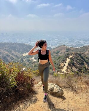 Aakansha Monga Instagram - LA’24!!! 💜😭 
A city that completely surprised me and stole my heart. The energy, the people, the creativity—Los Angeles offers abundance in every possible way.

#1 - Caught in a moment at Muscle Beach, Santa Monica 🏋️‍♀️ 
#2 - The famous influencer hike 🤣 which, TBH, looked exactly like the hills near Delhi lmaooo (minus the shirtless guys and cute dogs 😅) 
#3& #4 - Work mode at the Zedd album launch party!! And got my own SLO MO video by @colewalliser!
#5, #6, #7 - Post-meditation snaps at my @airbnb in Santa Monica—seriously the most beautiful space! So much sunlight 🥹 
#8 & #9- Silent dance party   padel with the most amazing girls 🥰 You all made my trip unforgettable! 
#10 - I can confirm… this “place” is just a studio, and no one actually works here 🤣🤣🤣 
#11 - Killed it at a Solidcore workout. Women are SO strong!!! 💪 
#12 - My partner in crime and work haha!! Kombucha parties >>> cocktail parties forever.

Huge shoutout to @airbnb for always making my stays incredible and for gifting me this cute stay hehe! There’s nothing like the comfort and character of an Airbnb—it's why I always choose them when I travel.💜😊💜