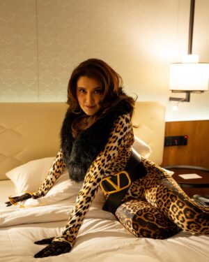 Aastha Gill Instagram - Little wild, a lot fierce 🐆

Wearing @roberto_cavalli 
Belt @maisonvalentino 
Boots @nakedwolfe 
Photos @wandering_harshit 
HMU @cashmakeupartistry