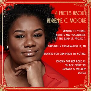 Adrienne C. Moore Instagram - You might know her as Black Cindy from OITNB, but there’s so much more to Adrienne C. Moore. See her in MY FIRST EX-HUSBAND beginning January 29 at the new MMAC Theater on W. 60th St. 
🎟️: MyFirstExHusband.com