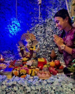 Adrija Sinha Instagram - Ganapati celebrations made special because of these beautiful people 🌸🤍✨🫶🏻