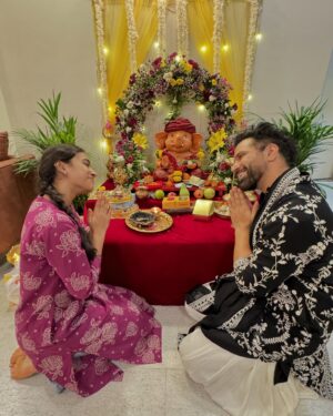 Adrija Sinha Instagram - Ganapati celebrations made special because of these beautiful people 🌸🤍✨🫶🏻