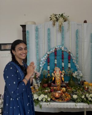 Adrija Sinha Instagram - Ganapati celebrations made special because of these beautiful people 🌸🤍✨🫶🏻