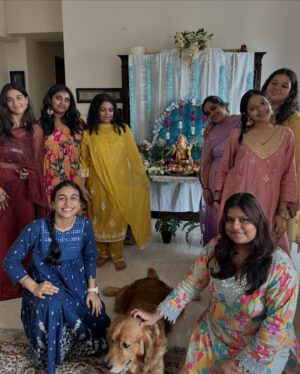 Adrija Sinha Instagram - Ganapati celebrations made special because of these beautiful people 🌸🤍✨🫶🏻