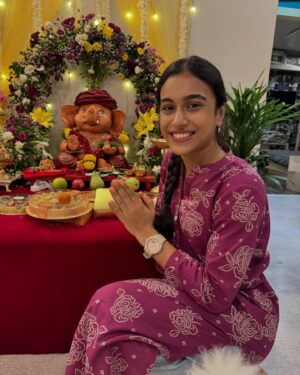 Adrija Sinha Instagram - Ganapati celebrations made special because of these beautiful people 🌸🤍✨🫶🏻